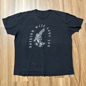Vintage Y2K Grunge Nothing Will Sage You Prayer Boxy Fit Black T Shirt Size XXL
